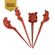 set x4 pinchos de madera con forma de animales